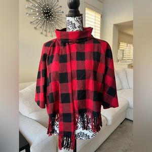 Zara Red and Black Checkered Top USA XS EUR XS MEX 24